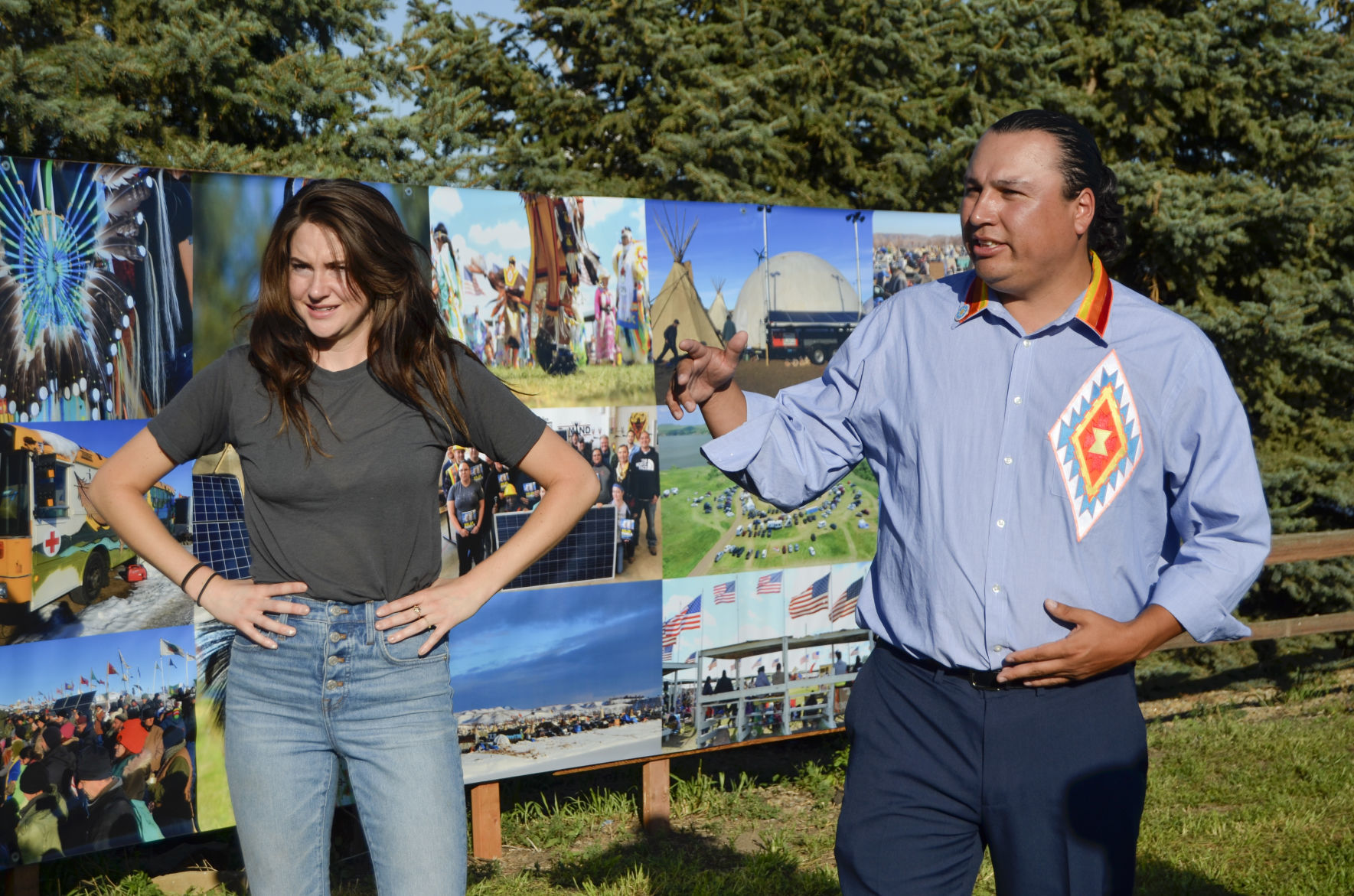 Grand opening of Cannon Ball solar farm: Shailene Woodley and Cody Two Bears